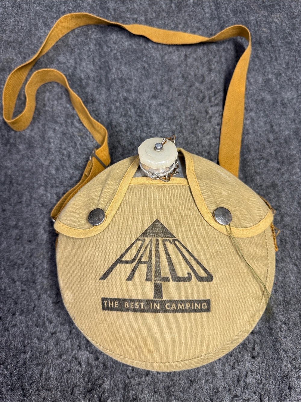 Palco Men's Round Canvas Canteen Bag in Mustard Yellow